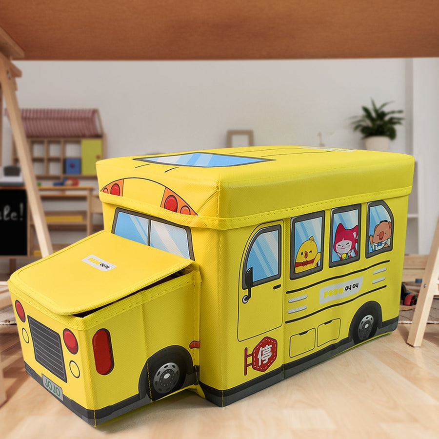 School Bus Toy Storage Box – Foldable & Portable Organizer | Dollamis