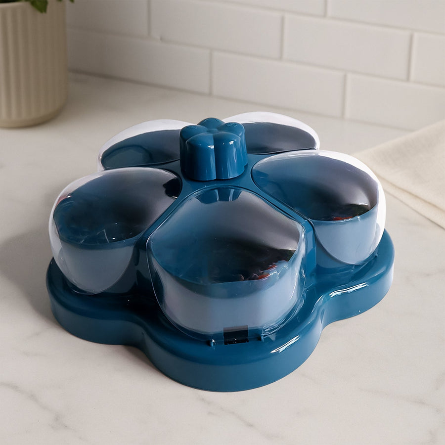 Supermom Lotus Shape Rotating Dry Fruit & Snack Organizer Box Compartments (1 Pc)