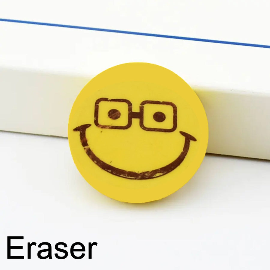 Smiley Eraser for Kids – Fun Mix Designs, Single Piece | Writezo