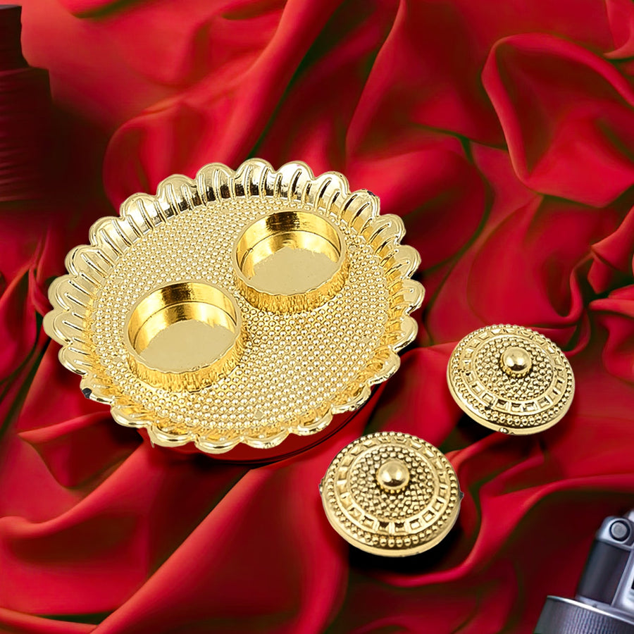 Puja Thali – Round Kumkum Holder for Festivals & Gifts | Indo Glow