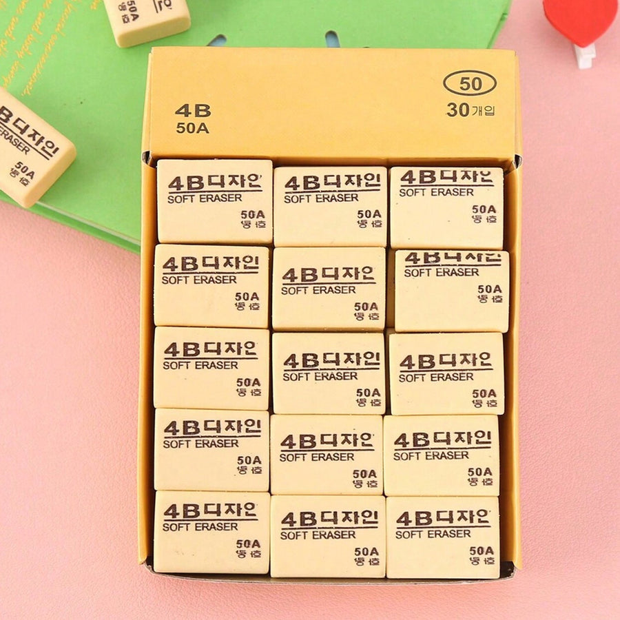 4B Erasers – Smudge-Free 30-Pack for Students | TinyTrendy
