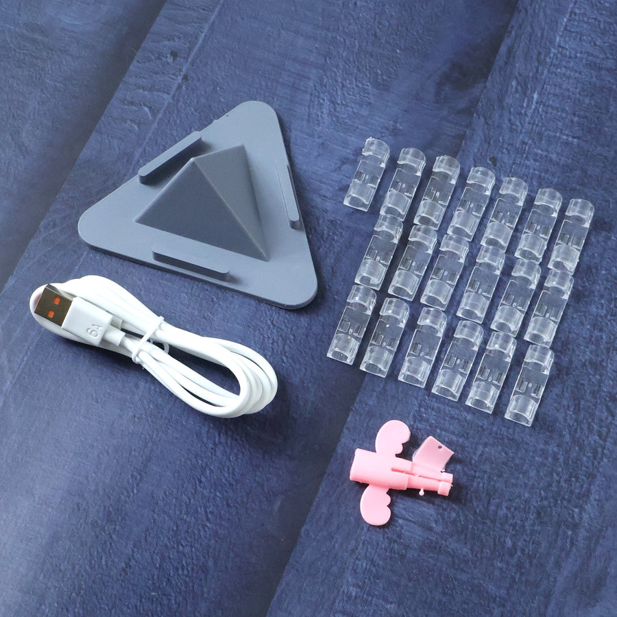 Mobile Phone Stand Combo Set – Cable Organizer & Charger Kit