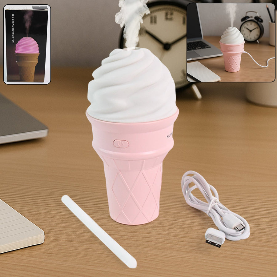 Ice Cream Cone Humidifier – Portable Cool Mist Air Freshener