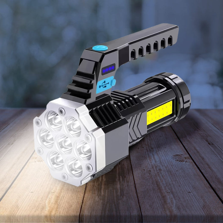 Rechargeable LED Flashlight – Portable 7-LED COB Torch | PHOBIA