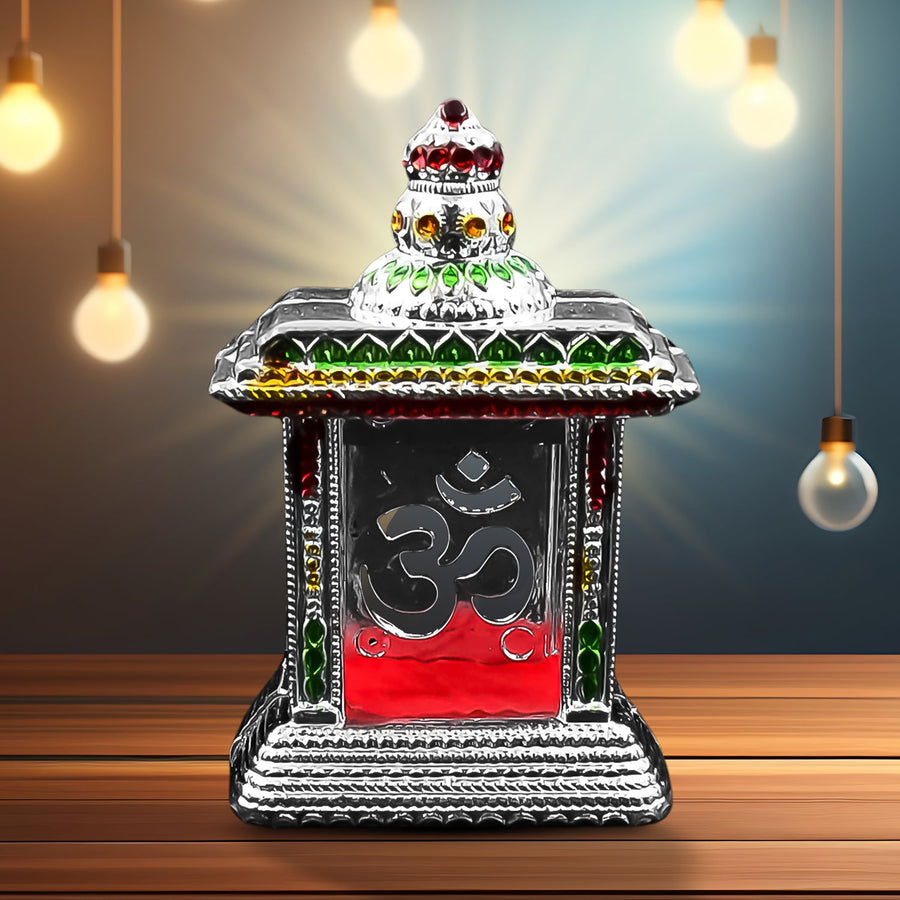 Om Temple – Adhesive Car Dashboard & Home Mandir Decor | Velvet Wheels