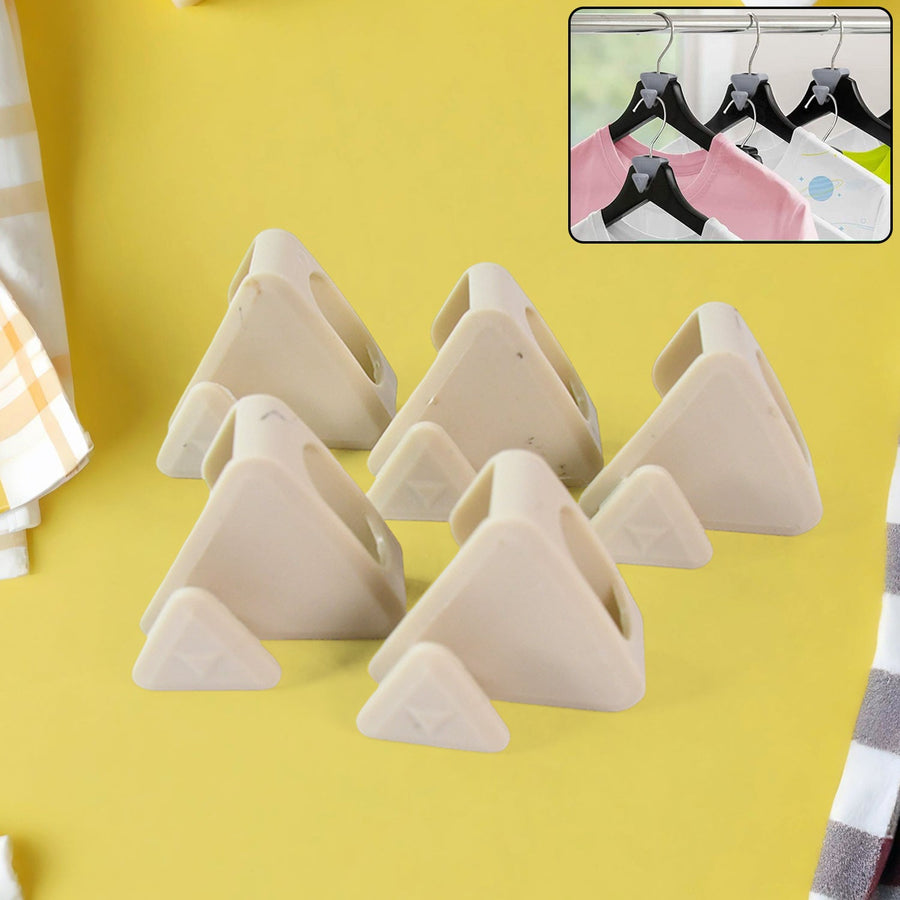 Plastic Triangle Hanger Connector Hooks – Space-Saving Wardrobe Organizer 5 Pcs