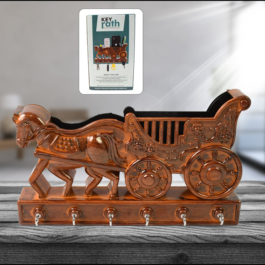 Rath Wall Key Holder – 6 Hooks, Decorative | Indo Glow
