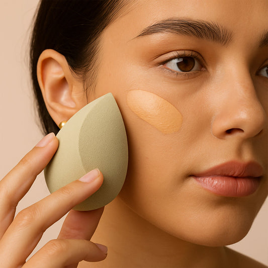 BeautyBare multicolor makeup sponge displayed on a clean white background.