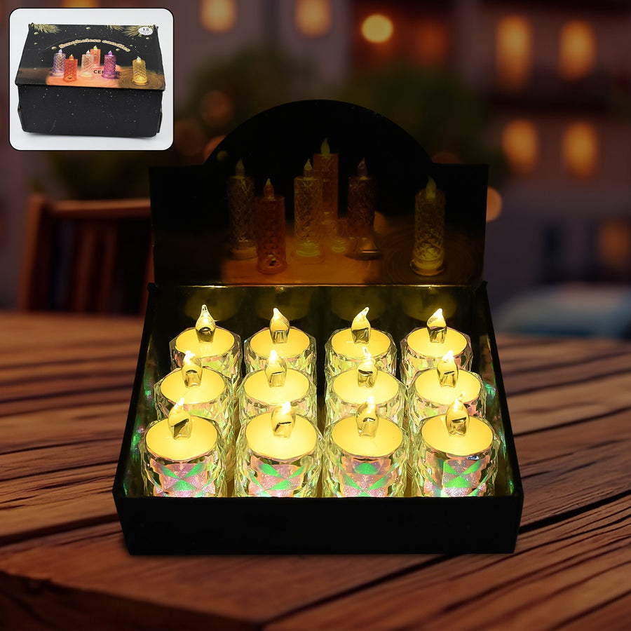 LED Tealight Candles 12 Pack – Flameless Diwali Decor | Styleva