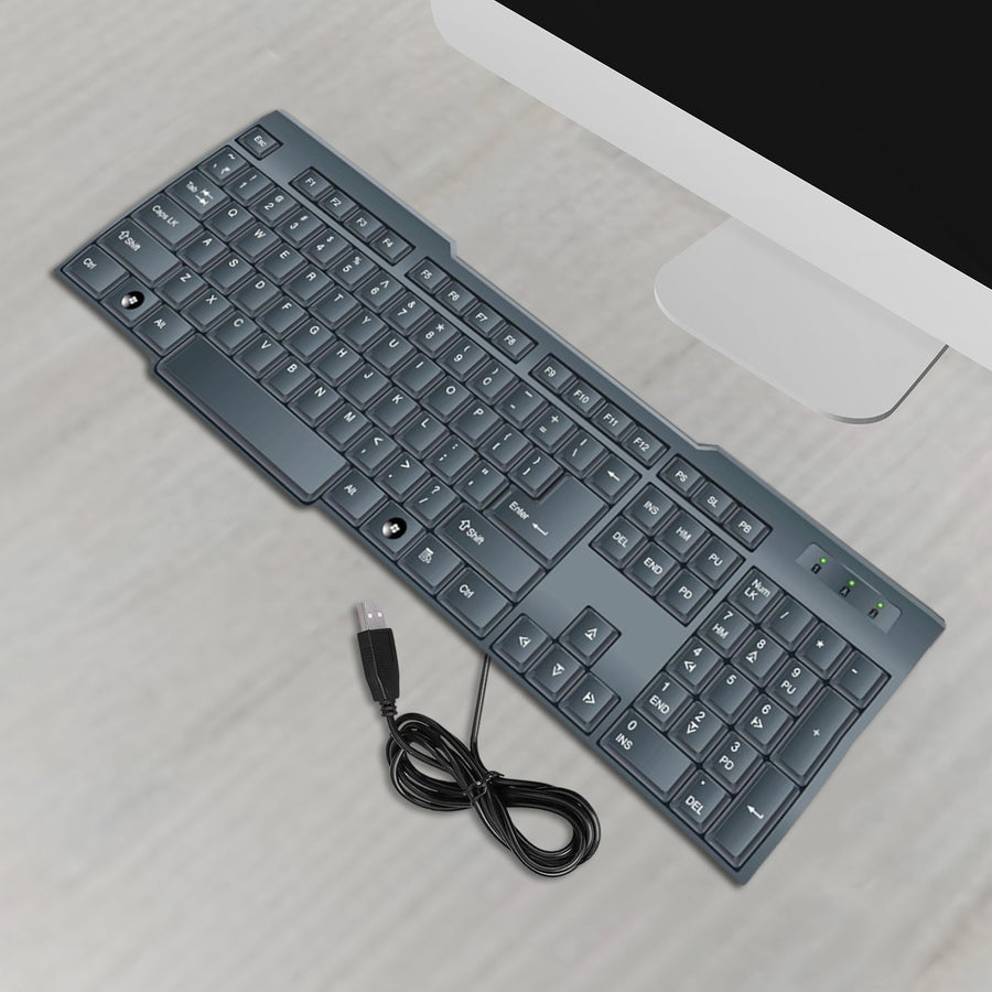 Wired USB Keyboard – Ergonomic 104 Keys for Office & Home | Indo Glow