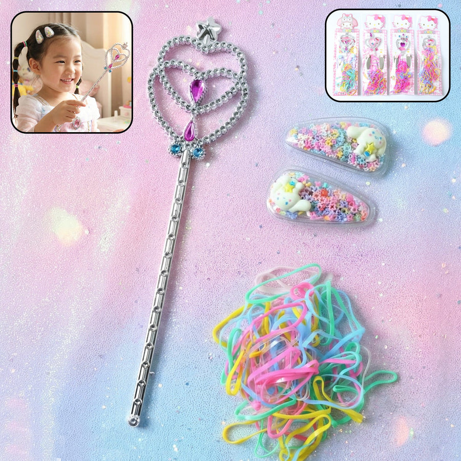 Girls Hair Accessories Kit – Colourful Styling & Play Set