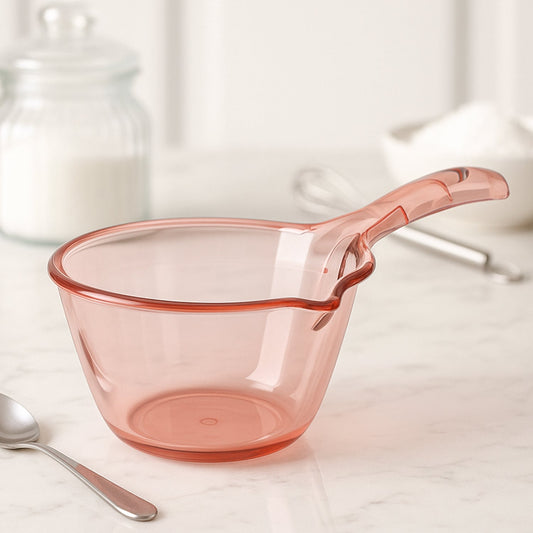Transparent kitchen washing straining bowl with ergonomic handle
