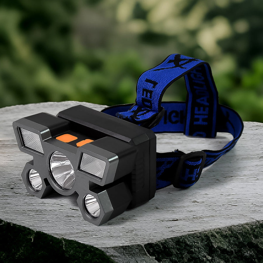 USB Rechargeable Headlamp – 5 LED Outdoor Light | Indo Glow