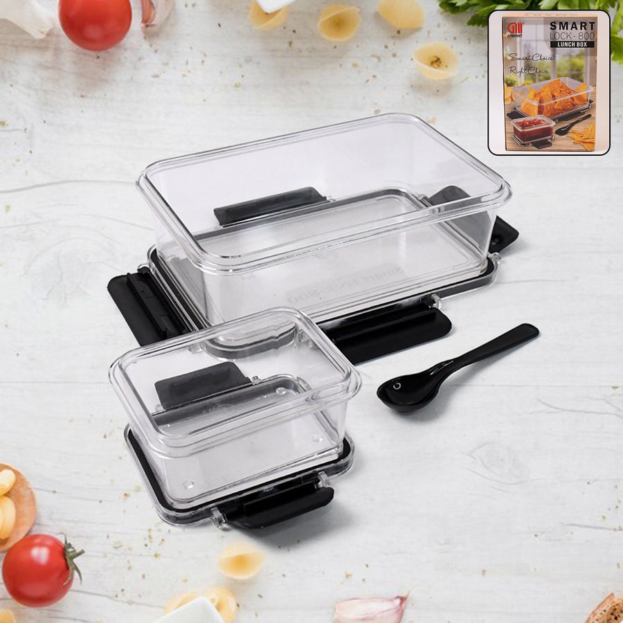 Plastic Kitchen Storage Container Set – Airtight Lock Lid & Spoon