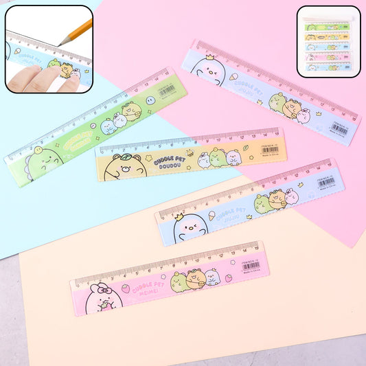 Bright colorful cartoon plastic ruler set for kids school use