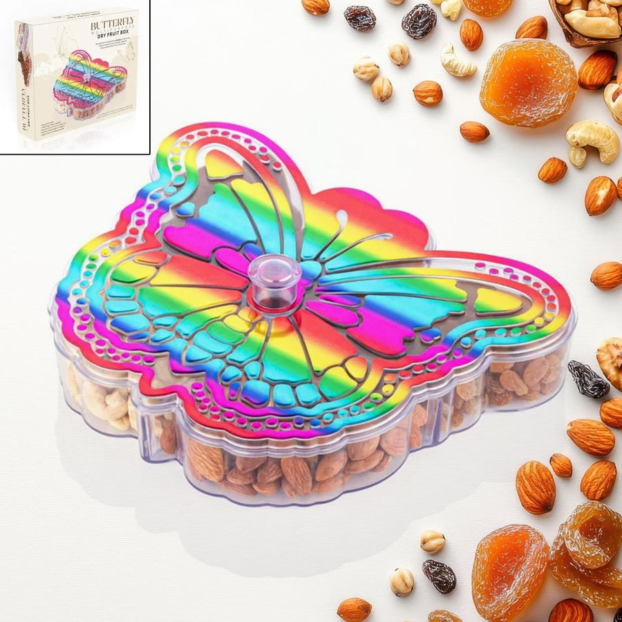 Butterfly Dry Fruit Box – 4-Compartment Storage | Tidy Table