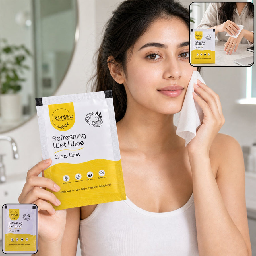 Citrus Lime Wet Wipes Ð Refreshing & Gentle Face, Hand & Body Cleansing