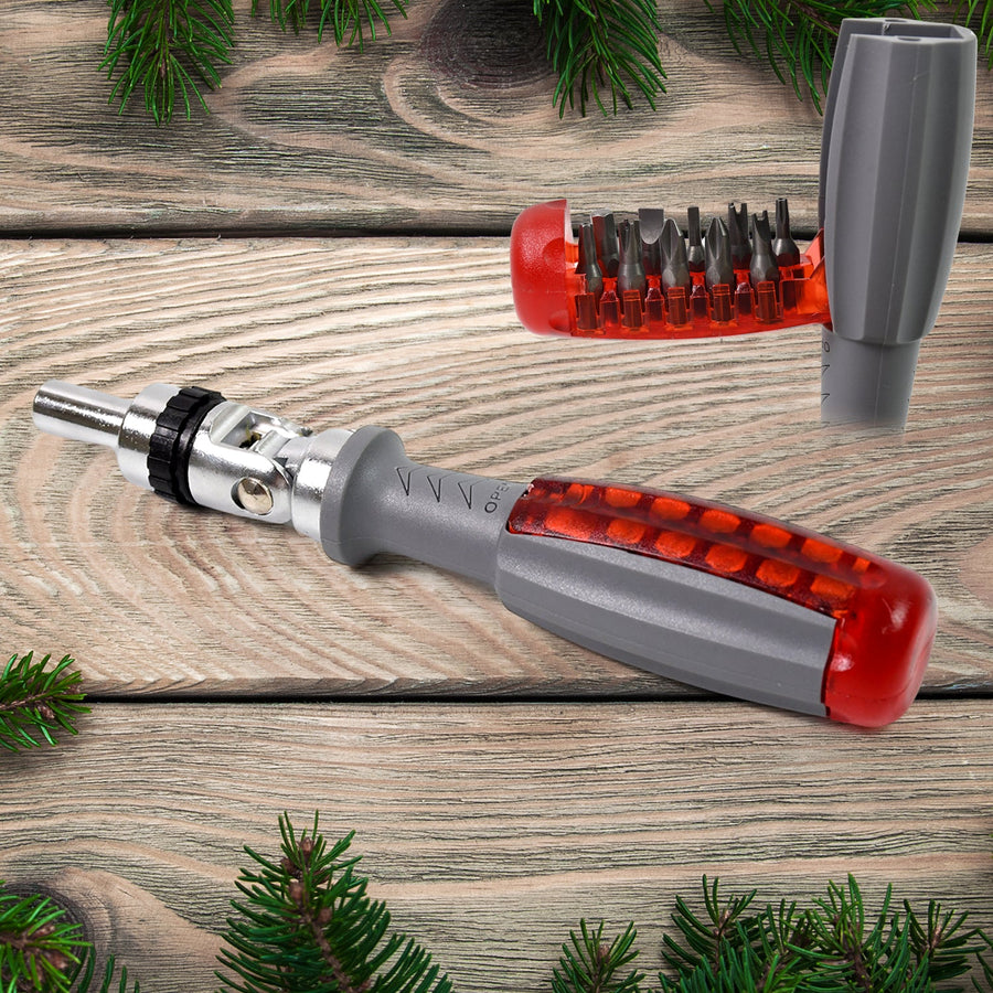 Ratchet Screwdriver Set – Adjustable Angle & 20 Bits | BoltForce