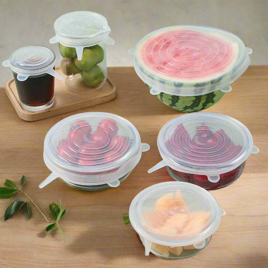 Silicone Food Covers – 6 Pc Reusable Stretch Lids | Tidy Table
