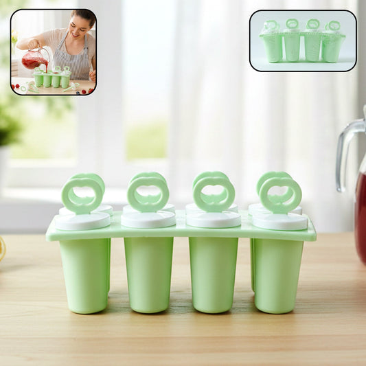 Plastic popsicle mold set for homemade ice treats