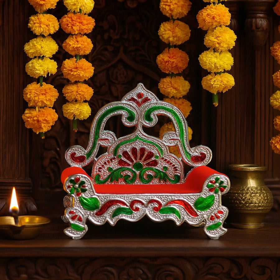 Small Decorative Singhasan – Elegant Plastic Throne for Pooja Idols