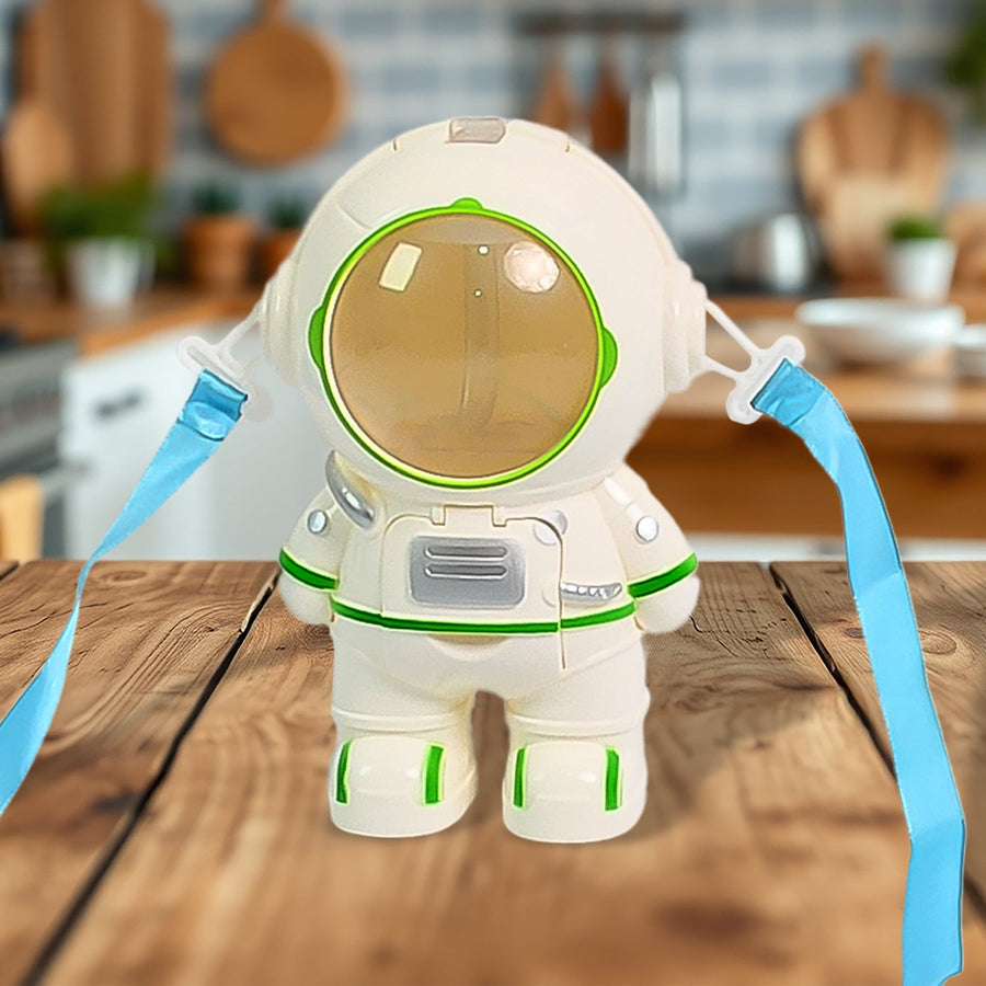 Kids Astronaut Water Bottle – Fun Sipper with Straw & Strap | MixologyPro