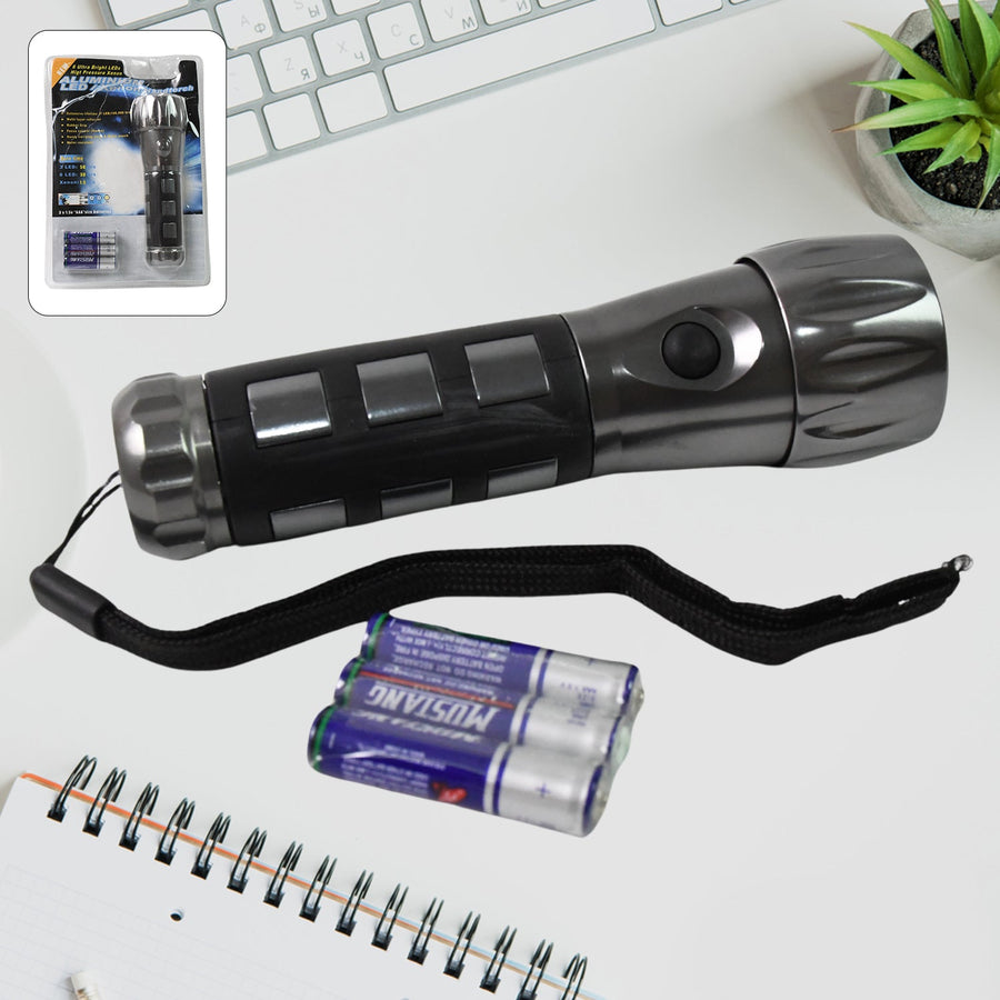 LED Hand Torch – Aluminium, Rubber Grip | Indo Glow