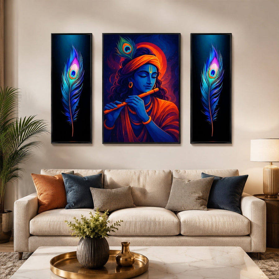 Krishna Wall Art Ð Vibrant MDF Painting for Spiritual DŽcor