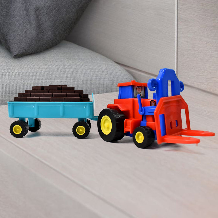 Friction Tractor Toy – Durable Plastic with Bricks Trolley | Aditi