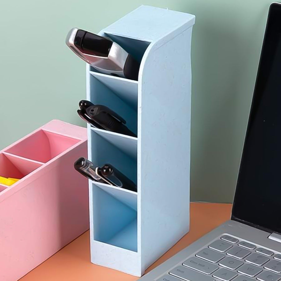 Desktop Pen Holder – 4 Comp. Stationery Organiser for Office | VoltDesk