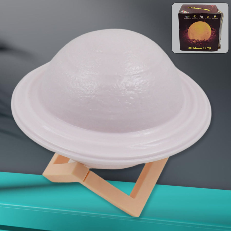 3D Saturn Lamp – Multicolor LED Night Light with Base | Styleva