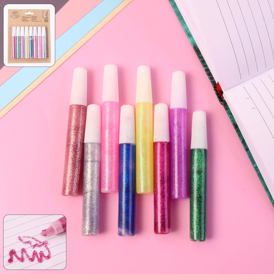 Multi-Color Glitter Craft Glue Pen Set – 8 Vibrant 10 ml Tubes
