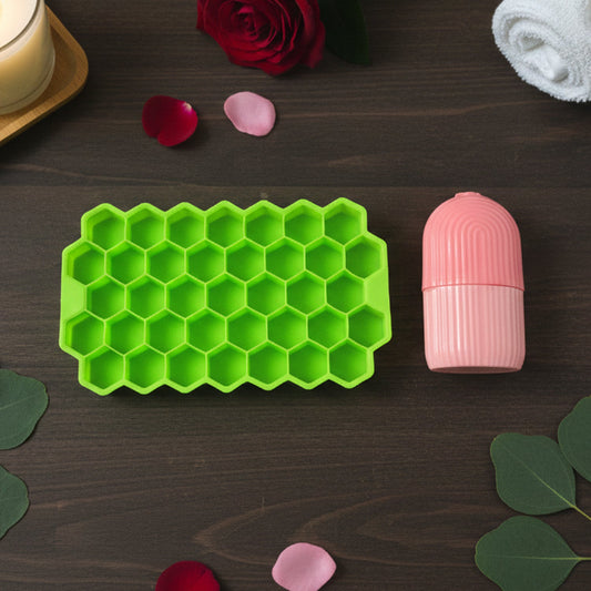 Face Icer Roller with honeycomb ice tray for skincare benefits