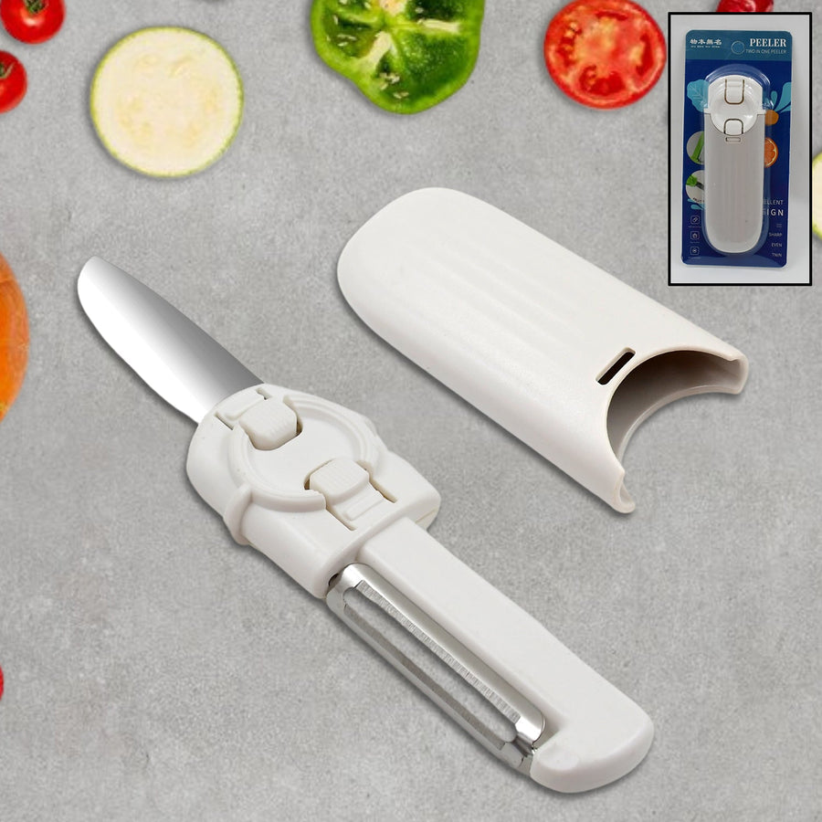2-in-1 Knife Peeler – Stainless Steel & Portable | Quickslice