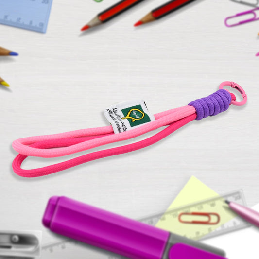 Multi-color phone wrist strap made from durable nylon, displayed clearly.