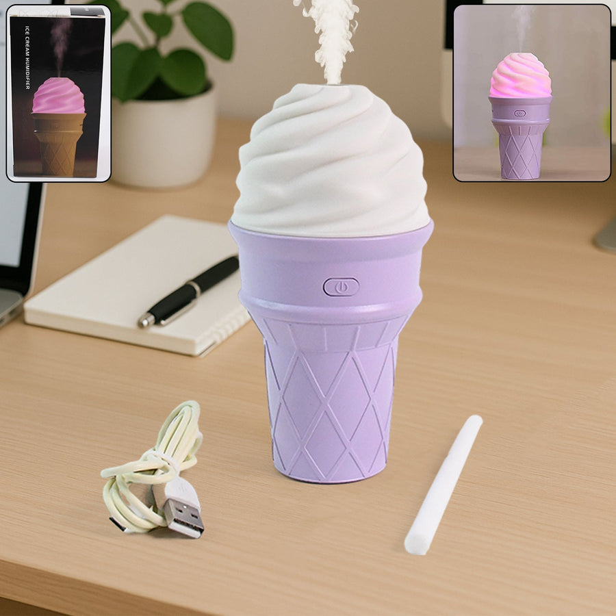 Ice Cream Cone Humidifier – Portable Cool Mist Air Freshener