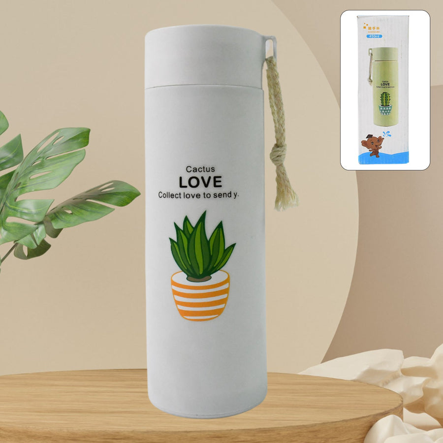 Glass Water Bottle – Leakproof 450ml Borosilicate | FitFuzion