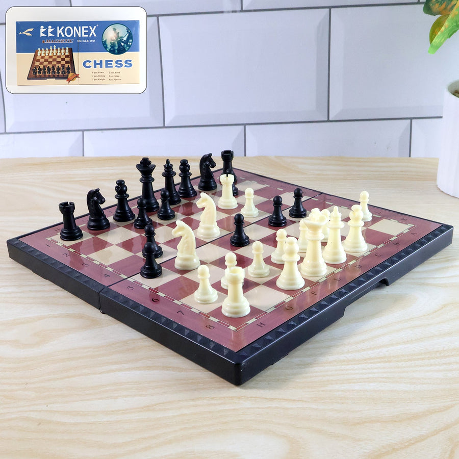 Foldable Magnetic Chess Board - Travel Friendly 24x24 cm
