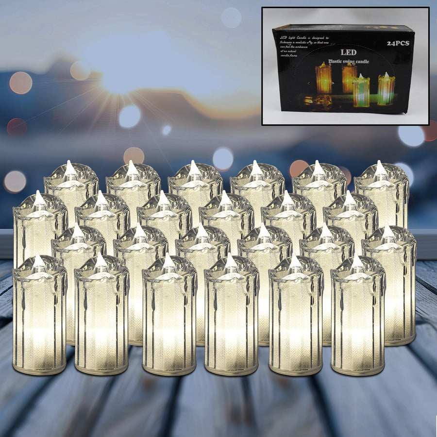 Flameless LED Candles – 24 Pc Decorative Tea Lights | Indo Glow
