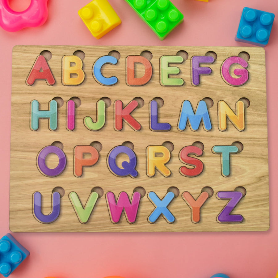 Wooden ABC Puzzle – Shapes Learning Board for Toddlers | Little Learners