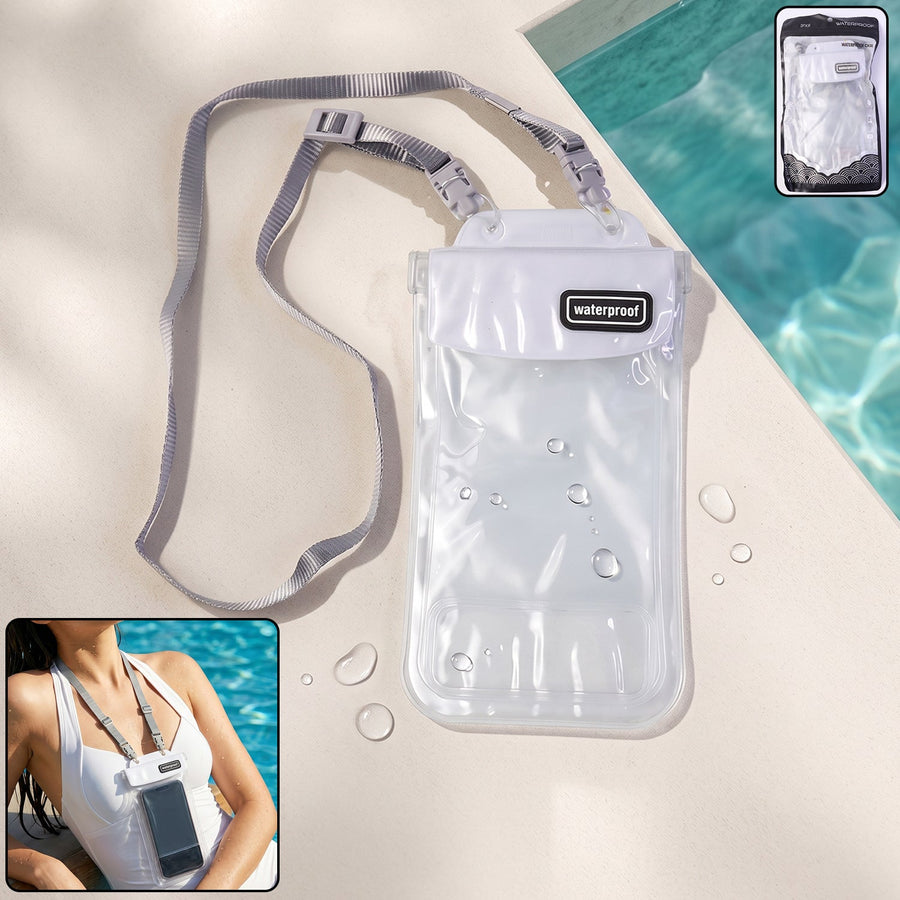 Waterproof Mobile Pouch Cover – 1 Pc Universal Sealed Phone Case with Lanyard