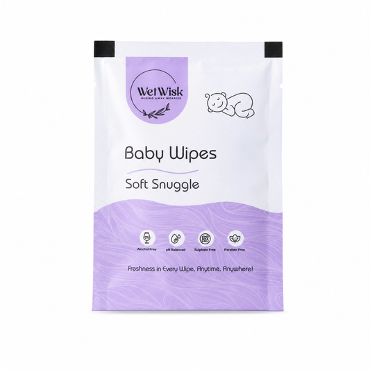 Resealable pack of Soft Snuggles baby wipes, gentle for sensitive skin