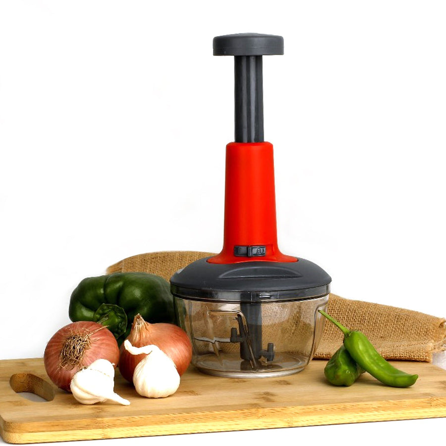 Hand Press Chopper – 3 Blades, Matte Finish for Kitchen | Quickslice