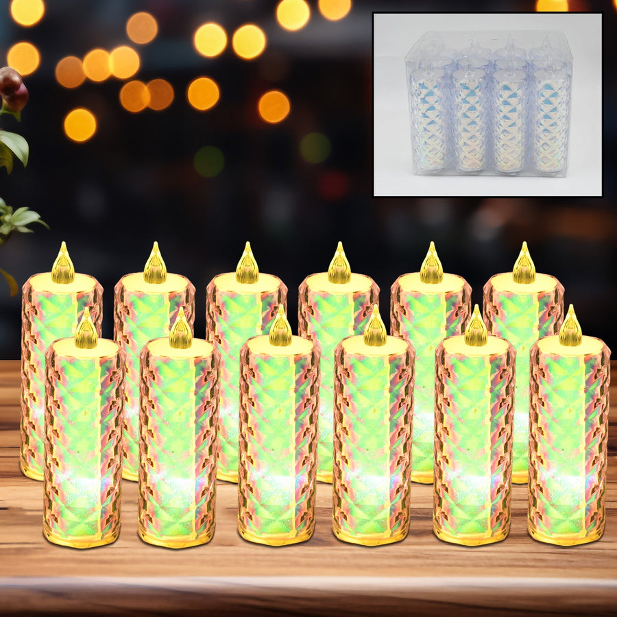 LED Tealight Candles – 12 Pack Flameless Diwali Lights | Indo Glow