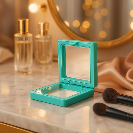 Transparent Jewellery Display Box showing floating ring and earring display