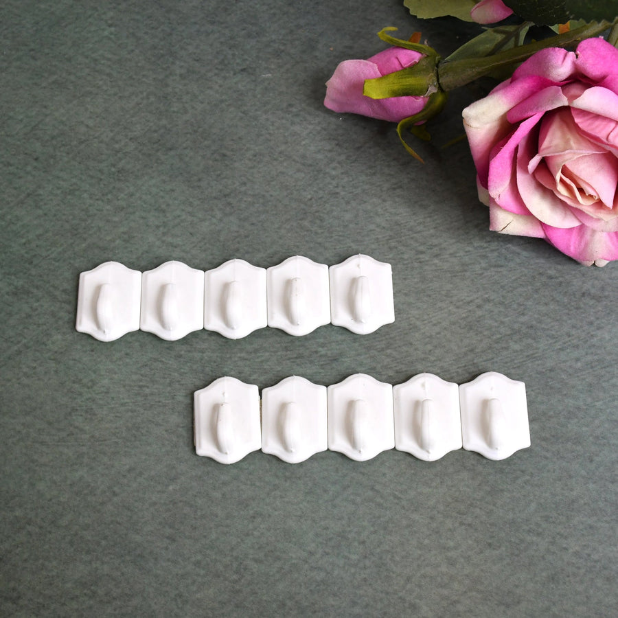 Adhesive Wall Hooks – Strong Drill-Free Set of 10 | GlimmerHome