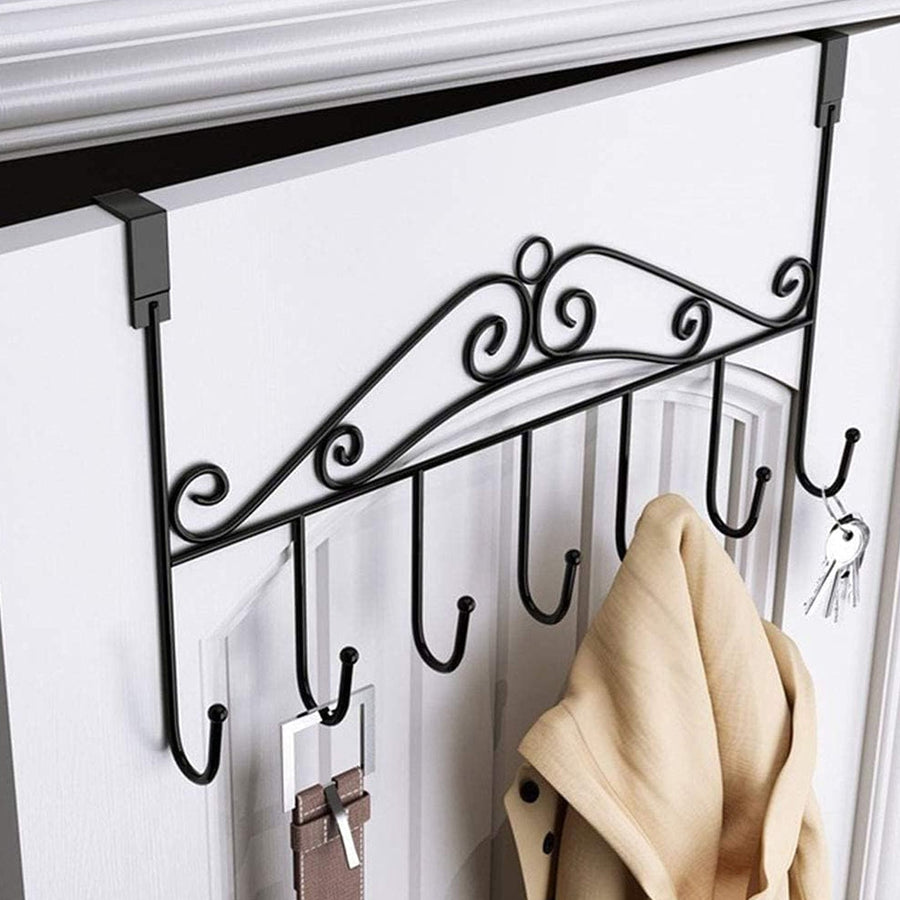 Over Door Hanger Rack – 7 Hooks Metal Organizer | Indo Glow