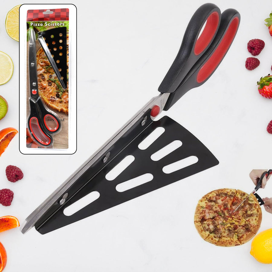 Pizza Cutter Scissors – Stainless Steel with Removable Spatula | Quickslice