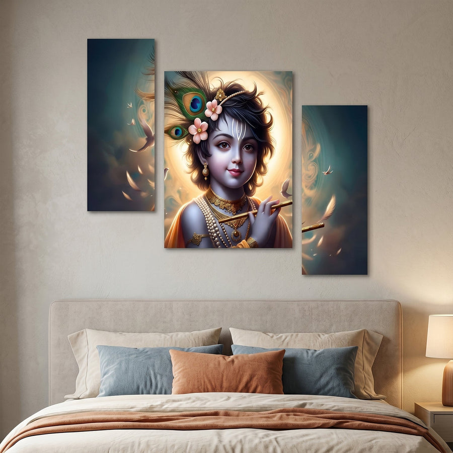Krishna Flute Wall Art Ð Vibrant & Sacred Home Decor