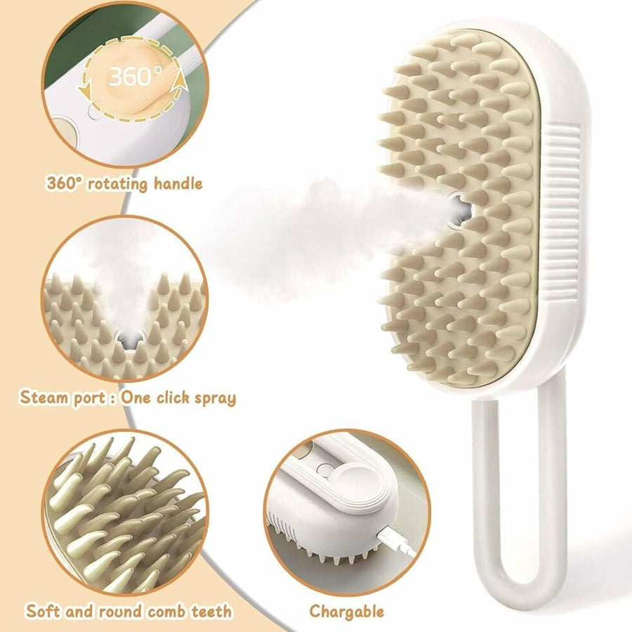 Electric Pet Steam Brush – Hair Removal & Massage | Calm & Curl